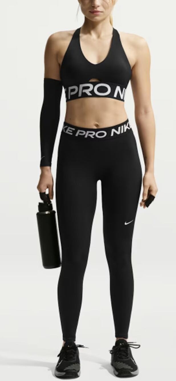 Nike Pro Women's Small Black Standard Fit Mid-Rise Full Length Leggings A14-7